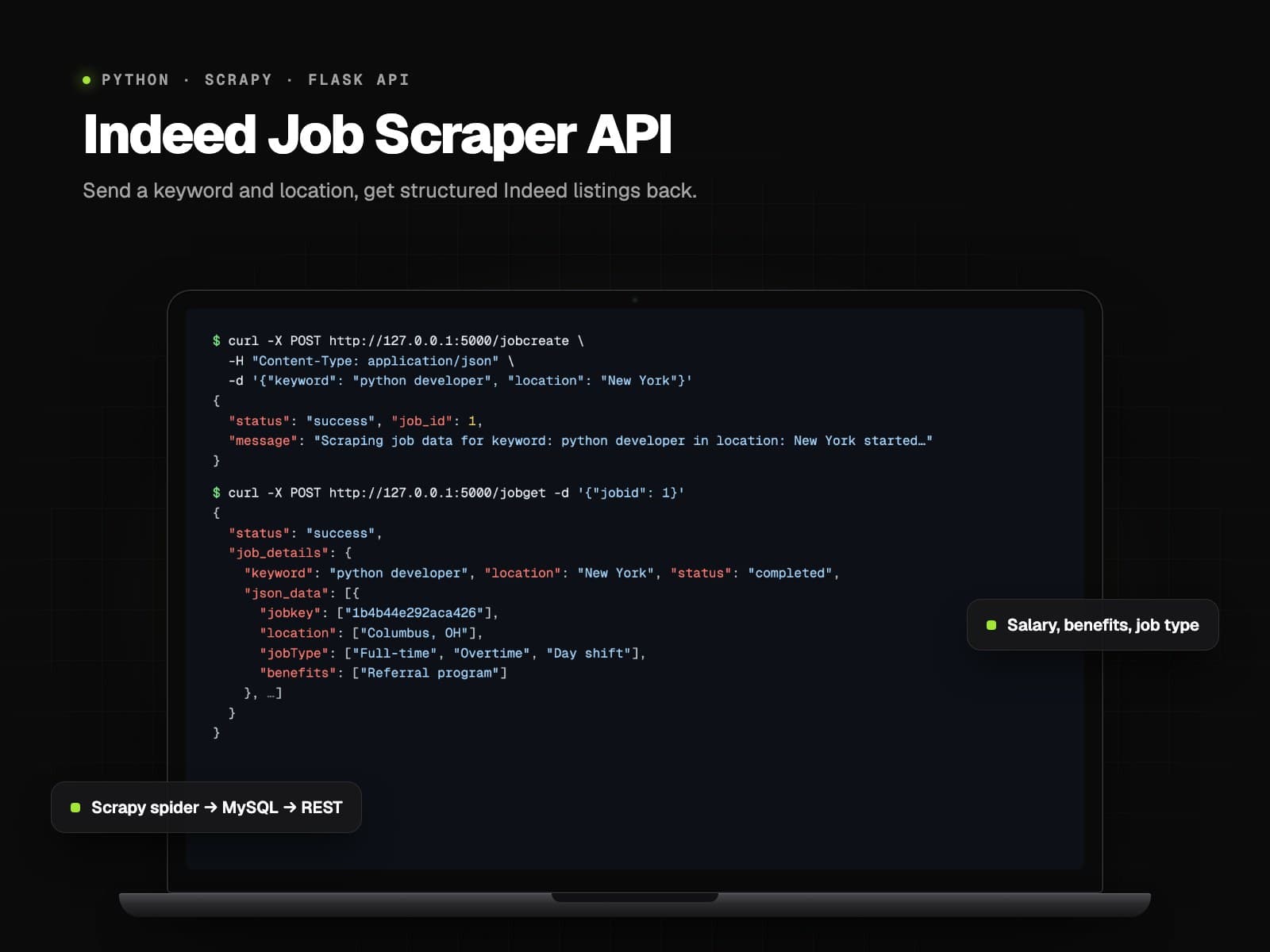 Indeed Job Scraper with Flask API